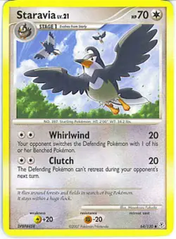 2x (pok-DP-064) Staravia (U) Pokemon Diamond & Pearl Base Set Card # 64 - Image 1