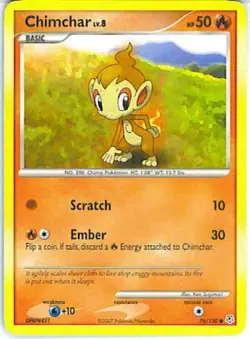 2x (pok-DP-076) Chimchar (C) Pokemon Diamond & Pearl Base Set Card # 76 - Image 1