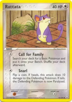 2x (pok-TRR-072) Rattata (C) Pokemon EX Team Rocket Returns Card # 72 - Image 1