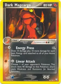 2x (pok-TRR-038) Dark Magcargo (U) Pokemon EX Team Rocket Returns Card # 38 - Image 1