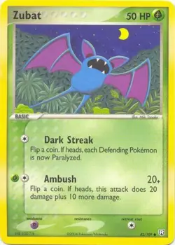 2x (pok-TRR-082) Zubat (C) Pokemon EX Team Rocket Returns Card # 82 - Image 1