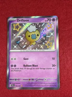 Pokemon Card Drifloon 155/091 Shiny Paldean Fates Near Mint - Image 1