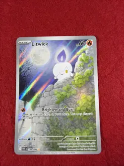 Pokemon TCG Litwick 101/086 White Flare Illustration Rare Card - Image 1
