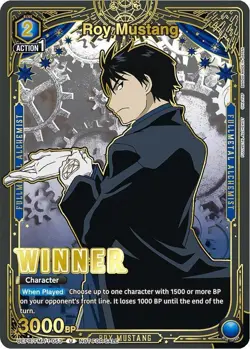 Union Arena Roy Mustang Alternate Art Winner Foil Card UEPR/FMA-1-053 English - Image 1