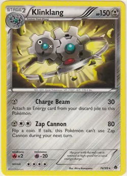 2x (BWEP-76) Klinklang Rare Pokemon B&W Emerging Powers Card #76 - Image 1