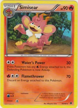 2x (BWEP-19) Simisear Rare Pokemon B&W Emerging Powers Card #19 - Image 1