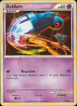 2x (HSUN-044) Beldum (C) Pokemon HGSS Unleashed Card # 44 - Image 1