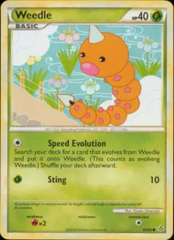 2x (HSUN-069) Weedle (C) Pokemon HGSS Unleashed Card # 69 - Image 1
