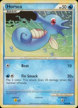 2x (HSUN-049) Horsea (C) Pokemon HGSS Unleashed Card # 49 - Image 1