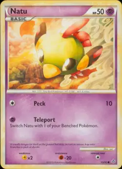 2x (HSUN-055) Natu (C) Pokemon HGSS Unleashed Card # 55 - Image 1
