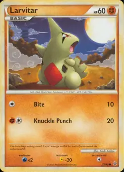 2x (HSUN-051) Larvitar (C) Pokemon HGSS Unleashed Card # 51 - Image 1