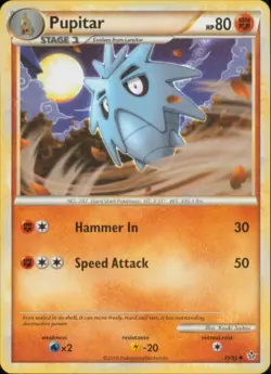 2x (HSUN-039) Pupitar (U) Pokemon HGSS Unleashed Card # 39 - Image 1