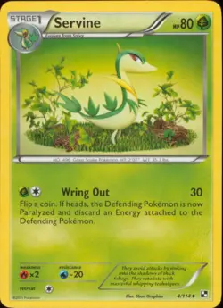 2x (BW1-004) Servine (U) Pokemon B&W Base Set Card # 4 - Image 1