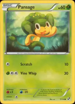 2x (BW1-007) Pansage (C) Pokemon B&W Base Set Card # 7 - Image 1