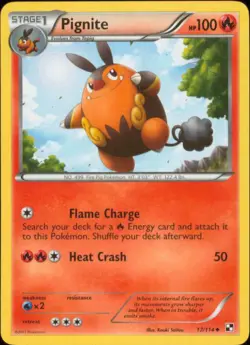 2x (BW1-017) Pignite (U) Pokemon B&W Base Set Card # 17 - Image 1