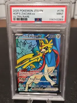 2025 POKEMON JTG EN-JOURNEY TOGETHER ULTRA RARE #176 HOP'S ZACIAN EX PSA 9 - Image 1