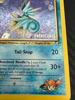 Pokemon TCG Misty's Seadra 9/132 Prerelease Promo Gym Heroes Holo Rare LP - Image 3