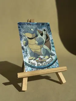 1999 Pokemon Topps First Print #09 Blastoise Blue Logo Nintendo Animation Holo - Image 2