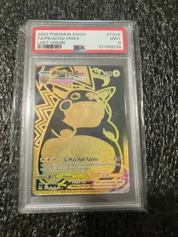 2022 POKEMON LOST ORIGIN TG29 FULL ART PIKACHU VMAX PSA 9 GEM MINT SWSH 6416 - Image 1