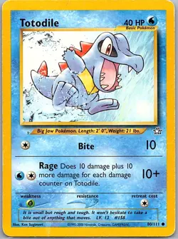 Totodile 80/111 Non Holo Neo Genesis - Pokemon Card - LP - Image 1