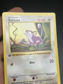 Pokemon Card Rattata Shadowless Base Set 1st Edition Common 61/102 - Image 4