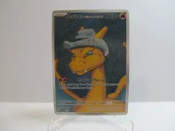 Pokemon Charizard Grey Felt Hat Van Gogh Beautiful Moon ACG Star Fan Art NM X925 - Image 1