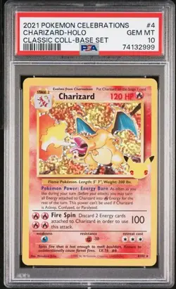 Pokemon TCG Charizard 4/102 Celebrations #4 Holo PSA 10 Gem Mint! - Image 1