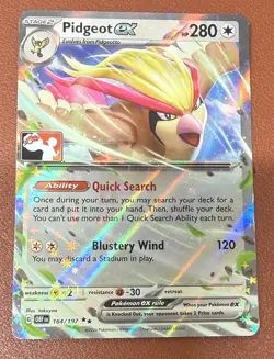 Pokemon TCG Pidgeot ex 164/197 Scarlet & Violet: Obsidian Flames Pack fresh - Image 1