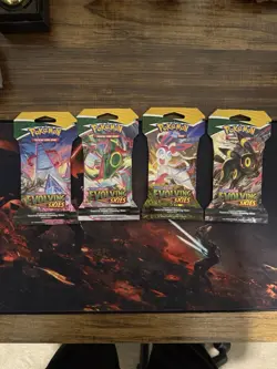 Pokemon TCG Evolving Skies Sleeved Booster Packs Complete Art Set Sealed 4 Packs - Image 1