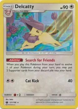 2x (SM07-121) Delcatty (Rare Holo) Pokemon Celestial Storm Card # 121 - Image 1