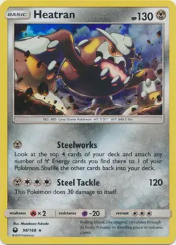 2x (SM07-098) Heatran (Rare Holo) Pokemon Celestial Storm Card # 98 - Image 1