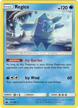 2x (SM07-045) Regice Rare Pokemon Celestial Storm Card # 45 - Image 1