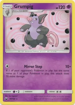2x (SM07-060) Grumpig Rare Pokemon Celestial Storm Card # 60 - Image 1