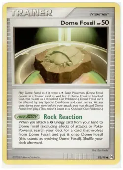 2x (pok-PLAR-092) Dome Fossil HP50 (C) Pokemon Arceus Card # 92 - Image 1