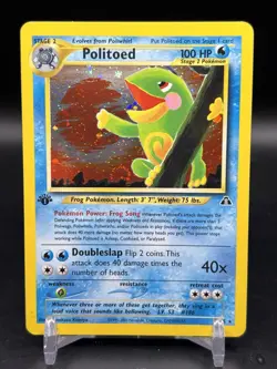 Politoed Neo Discovery 1st Edition Holo Rare 8/75 Pokemon WOTC English SWIRL LP - Image 1