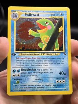 Politoed Neo Discovery 1st Edition Holo Rare 8/75 Pokemon WOTC English SWIRL LP - Image 3