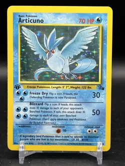1999 Fossil 1st Edition Articuno Holo Rare 2/62 Pokemon WOTC English NM - Image 1