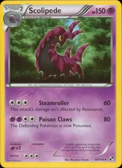 2x (BW1-054) Scolipede Rare Pokemon B&W Base Set Card # 54 - Image 1