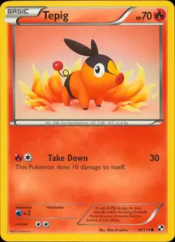 2x (BW1-016) Tepig (C) Pokemon B&W Base Set Card # 16 - Image 1