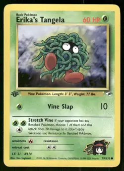 Pokemon Tcg NM Erika's Tangela [1st Edition] #79 Pokemon Gym Heroes - Image 1