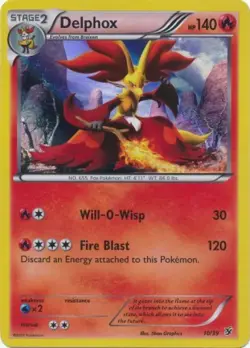 (XY KALOS-010) (Foil) Delphox Holofoil Rare Pokemon XY Kalos Series Card # 10 - Image 1