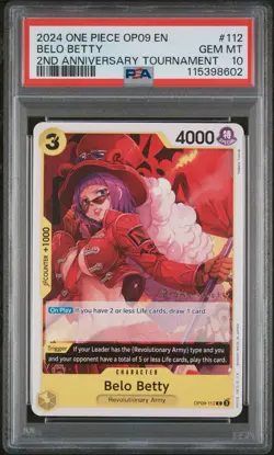 PSA 10 Belo Betty - OP09-112 - 2nd Anniversary Tournament 2024 One Piece - Image 1