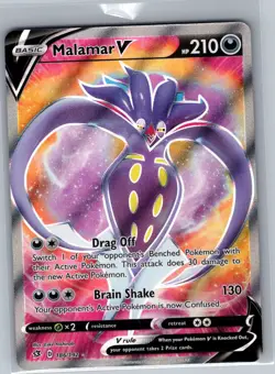 Malamar V (Full Art) 186/192 SWSH02: Rebel Clash - Pokemon Card - NM - Image 1
