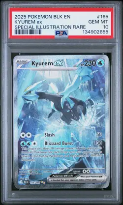 2025 POKEMON BLK EN-BLACK BOLT SPECIAL ILLUSTRATION RARE #165 KYUREM TCG PSA 10 - Image 1