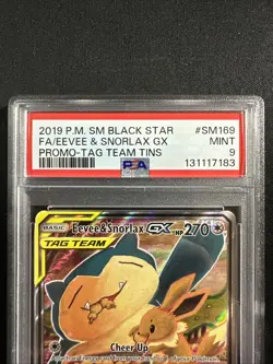 Snorlax And Eevee GX #SM169 PSA 9 MINT Black Star Promo Pokemon TCG Sun And Moon - Image 2