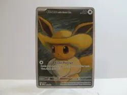 Pokemon Eevee Grey Felt Hat Van Gogh Beautiful Moon ACG Star Fan Art NM X927 - Image 1
