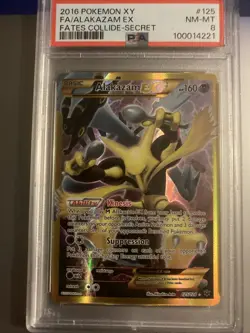 Alakazam EX Fates Collide Holo Secret Rare Card 125/124 Pokemon TCG PSA 8 - Image 1