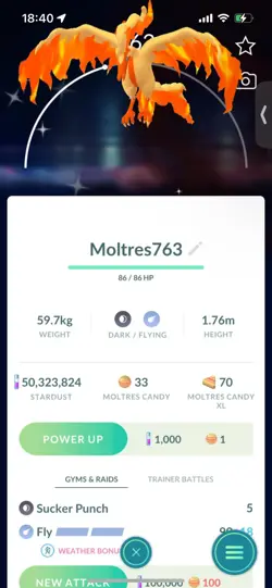 Pokemon Go Shiny Galerian Moltres - Image 1
