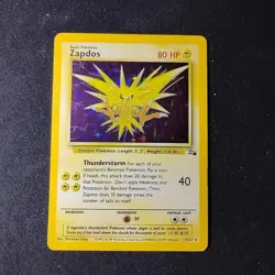 Pokemon TCG Zapdos Fossil 15/62 Unlimited Holo Rare LP+ - Image 1