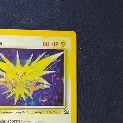 Pokemon TCG Zapdos Fossil 15/62 Unlimited Holo Rare LP+ - Image 3
